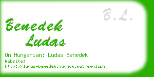 benedek ludas business card